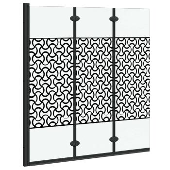 Duschabtrennung Schwarz und Transparent 130 x 130 cm Gehärtetes Glas