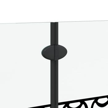Duschabtrennung Schwarz und Transparent 130 x 130 cm Gehärtetes Glas