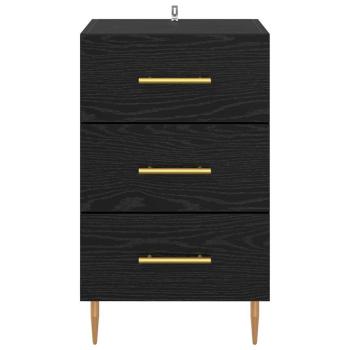 Nachttisch Schwarz Eichen-Optik 40 x 40 x 66 cm Holzwerkstoff