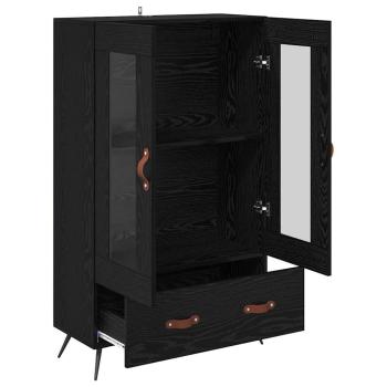 Highboard Schwarz Eichen-Optik 69,5 x 31 x 115 cm
