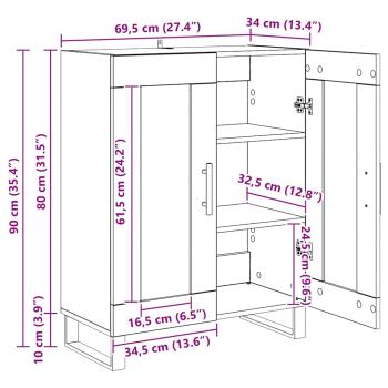 Sideboard Altholz 69,5 x 34 x 90 cm Holzwerkstoff