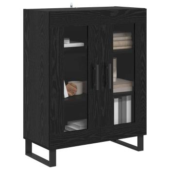 Sideboard Schwarz Eichen-Optik 69,5 x 34 x 90 cm Holzwerkstoff