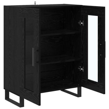 Sideboard Schwarz Eichen-Optik 69,5 x 34 x 90 cm Holzwerkstoff