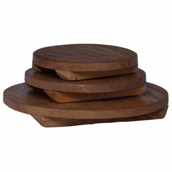 ARDEBO.de - Pflanzenhocker 3 pcs Braun Mahagoni Holz