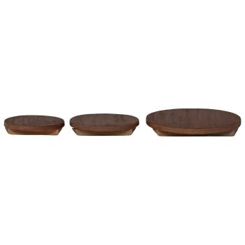 Pflanzenhocker 3 pcs Braun Mahagoni Holz