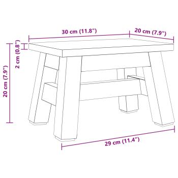 Hocker Natur 30 x 20 x 20 cm Mahagoni Holz