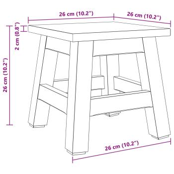 Hocker Natur 26 x 26 x 26 cm Mahagoni Holz