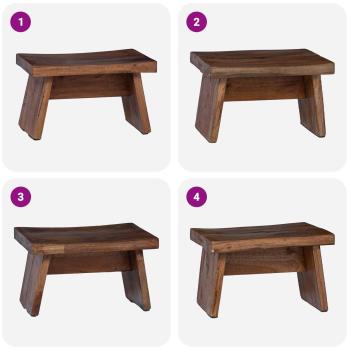 Hocker Natur 29 x 20 x 17 cm Mahagoni Holz