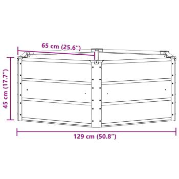 Pflanzkübel Elfenbein 129 x 129 x 45 cm Stahl