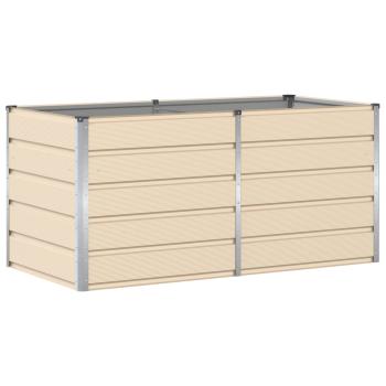 Pflanzkübel Elfenbein 160 x 80 x 75 cm Stahl