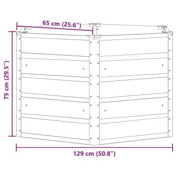 Pflanzkübel Anthrazit 129 x 129 x 75 cm Stahl