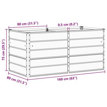 Pflanzkübel Anthrazit 160 x 80 x 75 cm Stahl