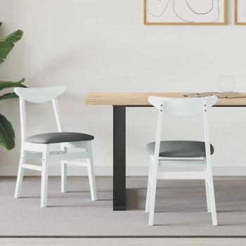 ARDEBO.de - Esszimmerstühle 2 pcs Weiß 42 x 47.5 x 81 cm Massives Gummiholz