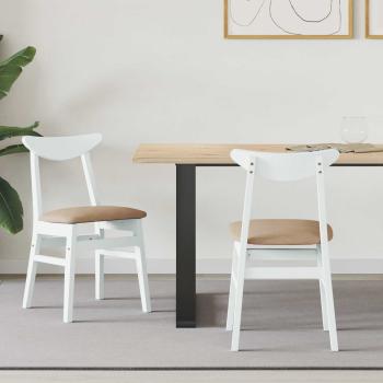 ARDEBO.de - Esszimmerstühle 2 pcs Weiß 42 x 47.5 x 81 cm Massives Gummiholz