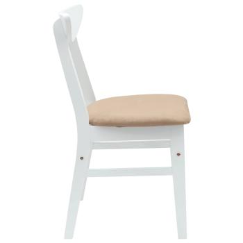 Esszimmerstühle 2 pcs Weiß 42 x 47.5 x 81 cm Massives Gummiholz