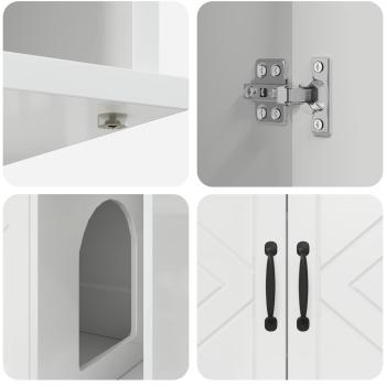 Katzenhaus Glänzend Weiß 85 x 55 x 50 cm Holzwerkstoff