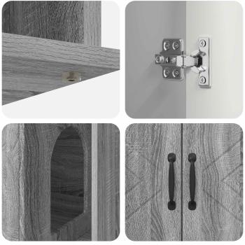 Katzenhaus Graues Sonoma 85 x 55 x 50 cm Holzwerkstoff