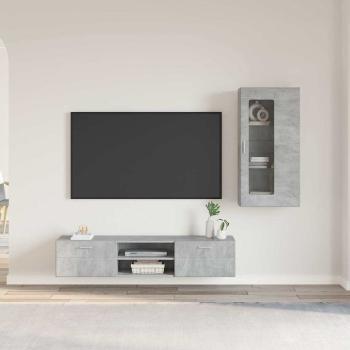 ARDEBO.de - TV-Schrankset mit Schubladen mit Regal Beton Grau Holzwerkstoff