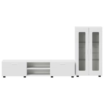 TV-Schrankset mit Schubladen mit Regal Weiß Holzwerkstoff