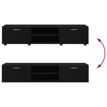 TV-Schrankset mit Schubladen mit Regal Schwarz Holzwerkstoff