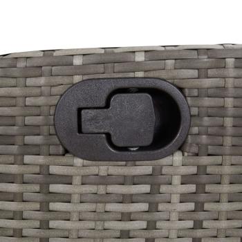 Gartensessel mit Kissen 2 Stk. Verstellbar Grau Poly Rattan