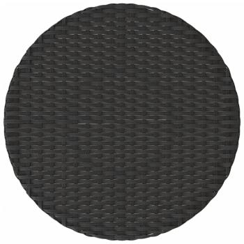 3-tlg. Bistro-Set mit Kissen Schwarz Poly Rattan