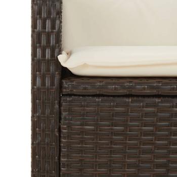 3-tlg. Bistro-Set mit Kissen Braun Poly Rattan