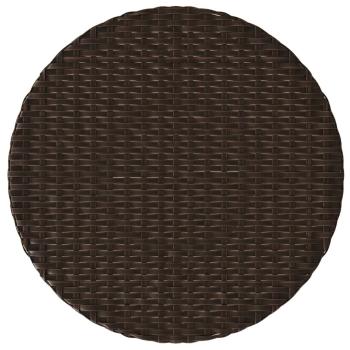 3-tlg. Bistro-Set mit Kissen Braun Poly Rattan