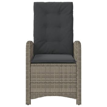 3-tlg. Bistro-Set mit Kissen Grau Poly Rattan