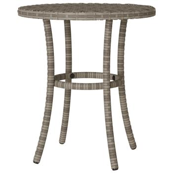 3-tlg. Bistro-Set mit Kissen Grau Poly Rattan