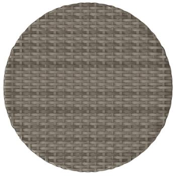 3-tlg. Bistro-Set mit Kissen Grau Poly Rattan