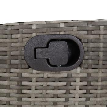 3-tlg. Bistro-Set mit Kissen Grau Poly Rattan