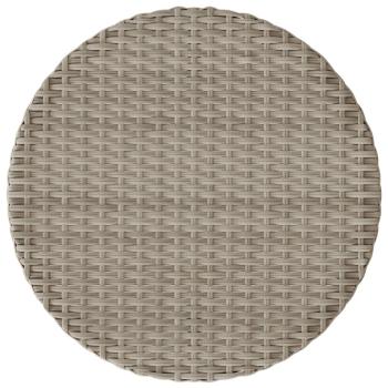 3-tlg. Bistro-Set mit Kissen Hellgrau Poly Rattan