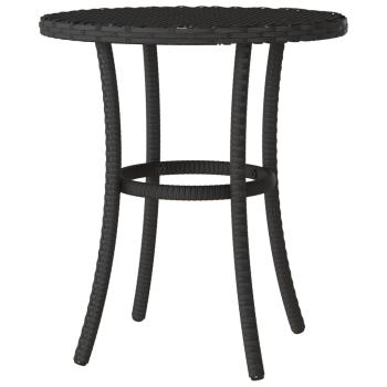 3-tlg. Bistro-Set mit Kissen Schwarz Poly Rattan