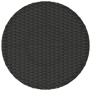 3-tlg. Bistro-Set mit Kissen Schwarz Poly Rattan