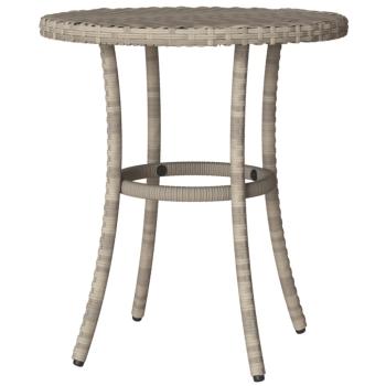 3-tlg. Bistro-Set mit Kissen Hellgrau Poly Rattan