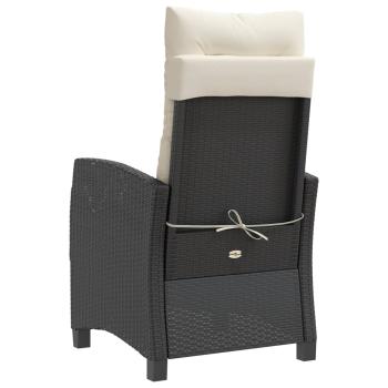3-tlg. Bistro-Set mit Kissen Schwarz Poly Rattan