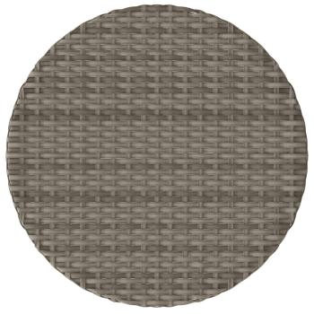 3-tlg. Bistro-Set mit Kissen Grau Poly Rattan