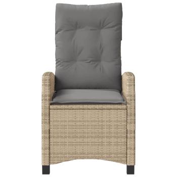 3-tlg. Bistro-Set mit Kissen Beigemischung Poly Rattan