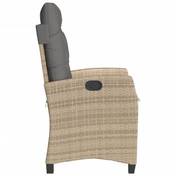 3-tlg. Bistro-Set mit Kissen Beigemischung Poly Rattan