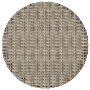 3-tlg. Bistro-Set mit Kissen Hellgrau Poly Rattan