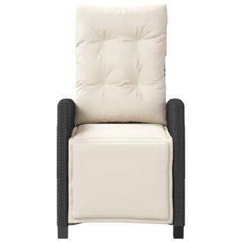 3-tlg. Bistro-Set mit Kissen Schwarz Poly Rattan