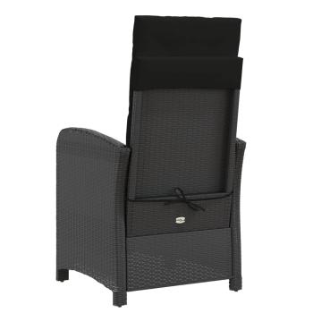 ARDEBO.de - 3-tlg. Bistro-Set mit Kissen Schwarz Poly Rattan
