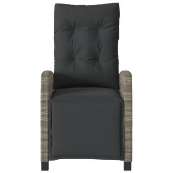 3-tlg. Bistro-Set mit Kissen Grau Poly Rattan