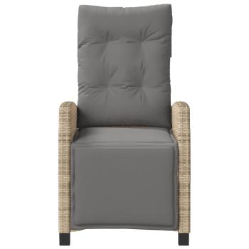 3-tlg. Bistro-Set mit Kissen Beigemischung Poly Rattan