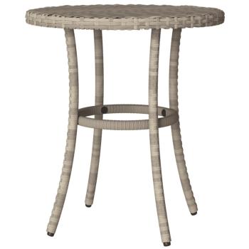 3-tlg. Bistro-Set mit Kissen Hellgrau Poly Rattan