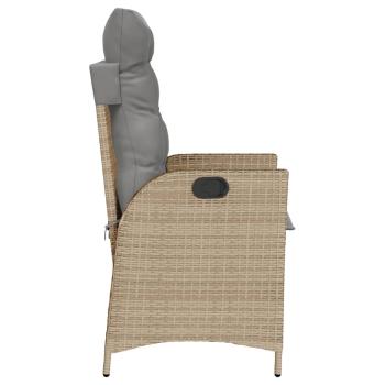 3-tlg. Bistro-Set mit Kissen Beigemischung Poly Rattan