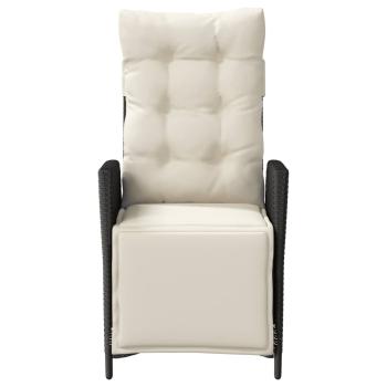 3-tlg. Bistro-Set mit Kissen Schwarz Poly Rattan