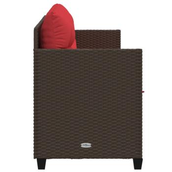 Sonnenliege mit Kissen Braun Poly Rattan