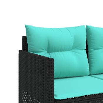 Sonnenliege mit Kissen Schwarz Poly Rattan